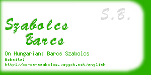 szabolcs barcs business card